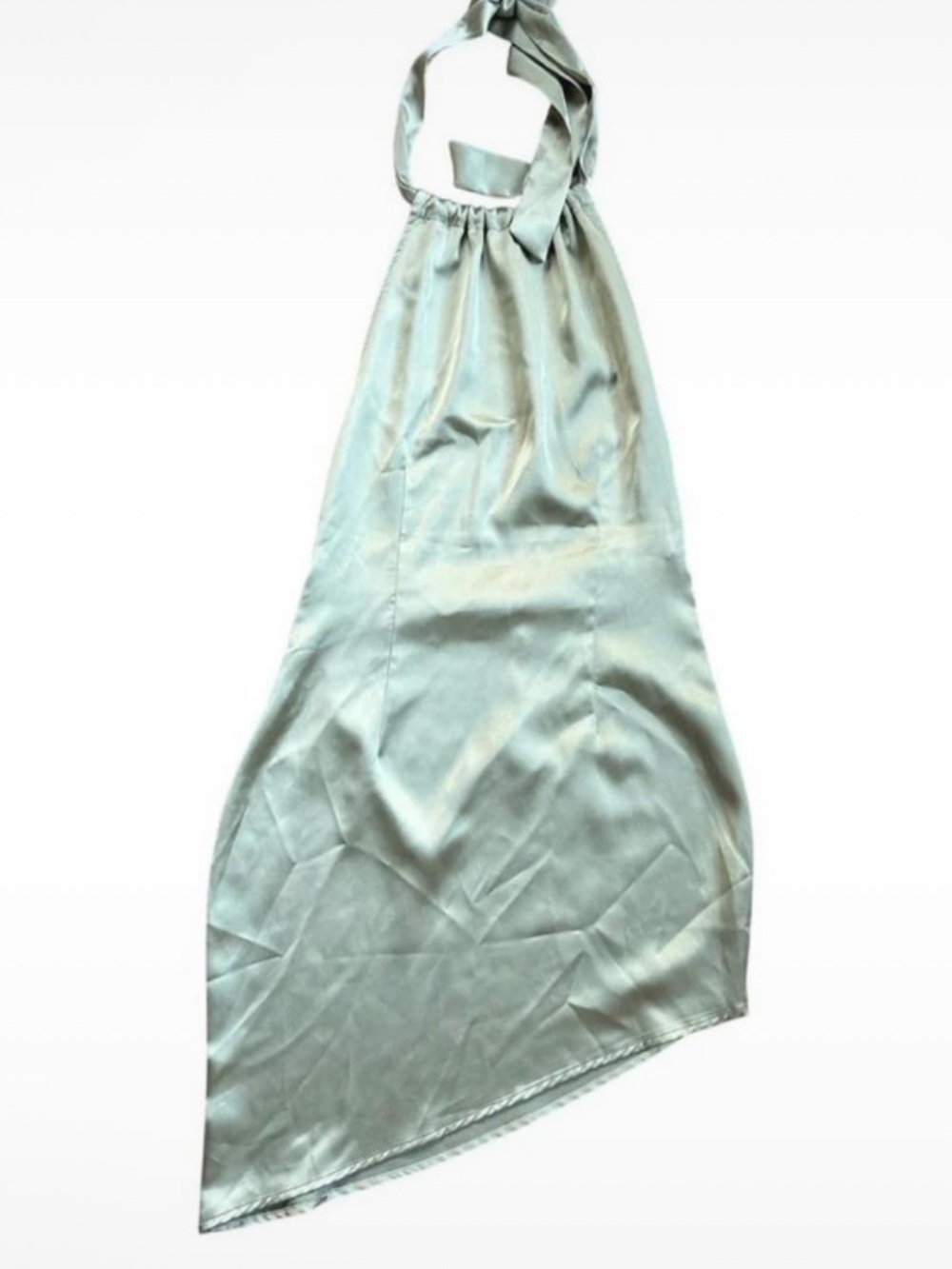 Princess Polly Mint Green Satin Halter Dress